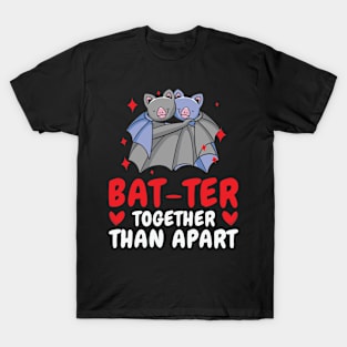 Valentine's Day Cuddling Cute Bats Couple T-Shirt